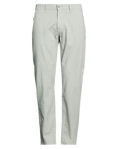 Man Pants Grey Size 36 Cotton, Linen, Elastane