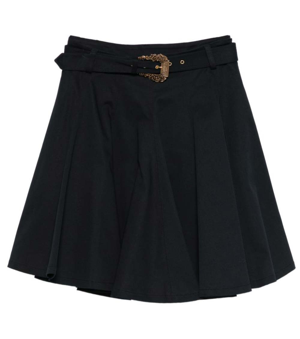Black Flared Midi Skirt