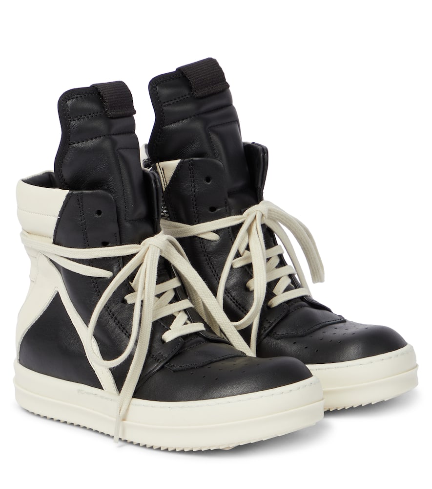 Rick Owens Kids Geobasket high-top leather sneakers