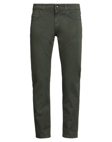 Man Pants Military green Size 32 Cotton, Elastane