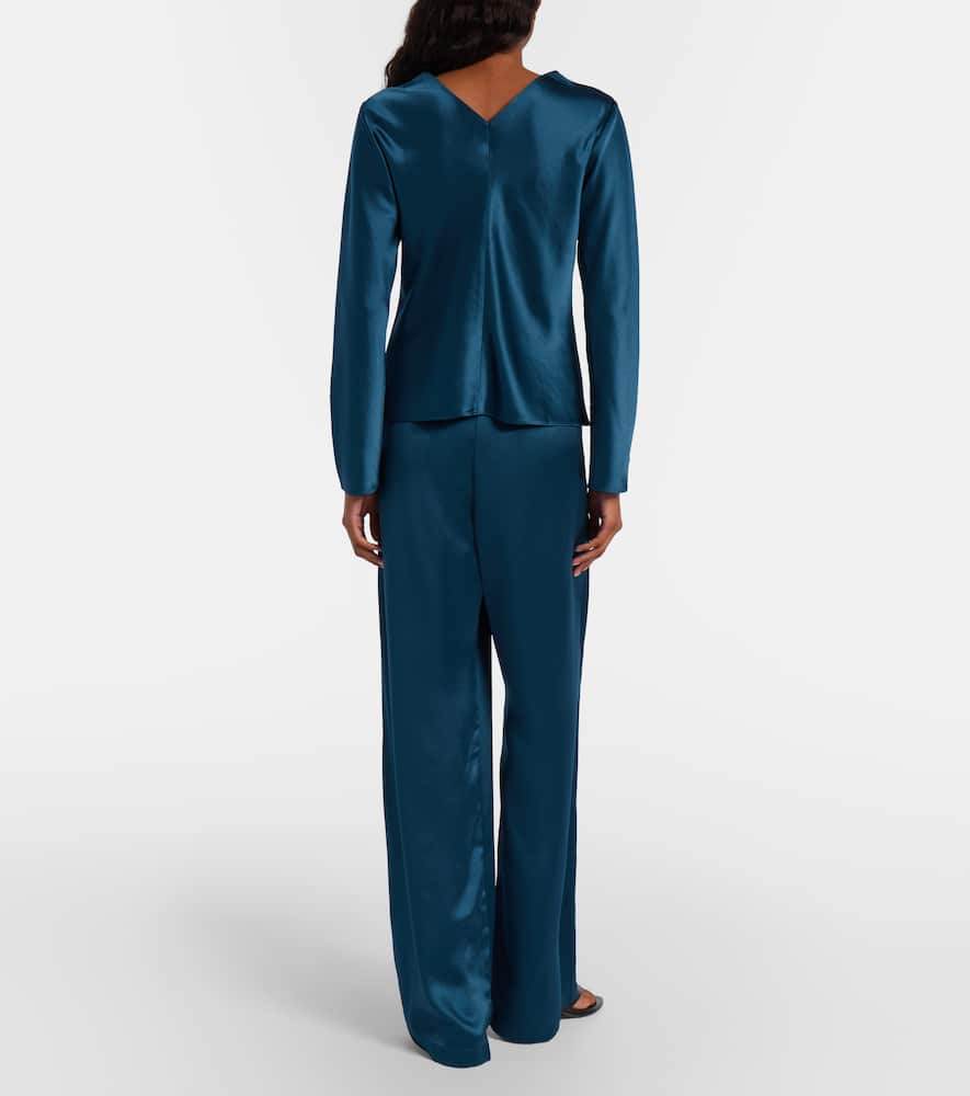 Barb satin wide-leg pants