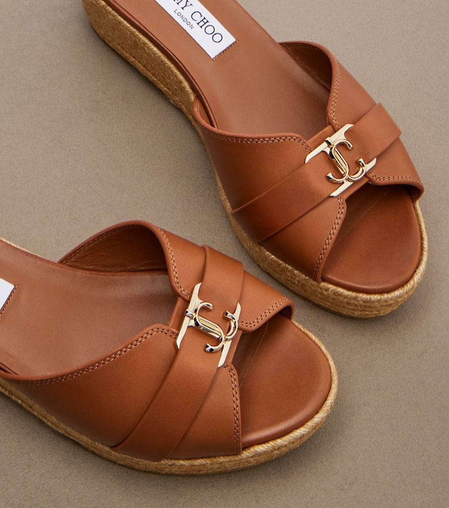 Leda leather espadrille wedges