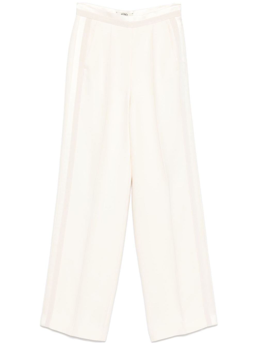 Panelled wide-leg trousers - White
