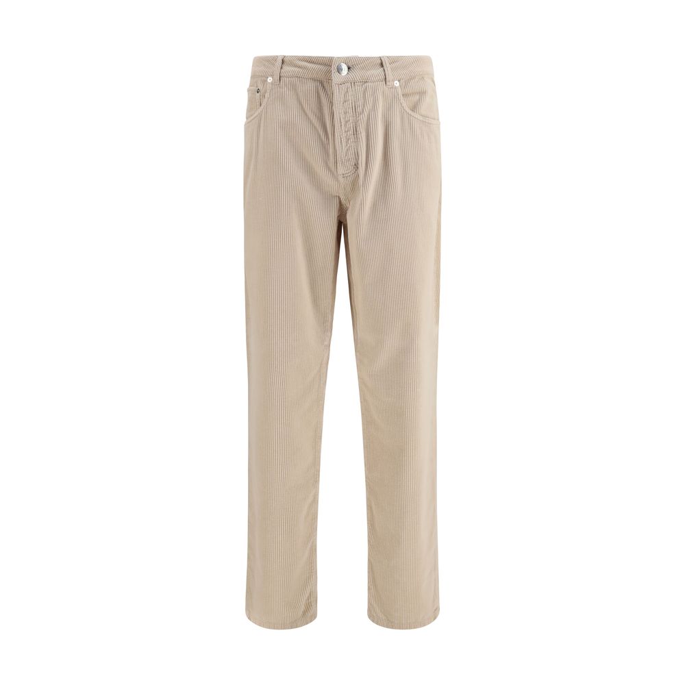 Cotton Corduroy Chinos — Beige