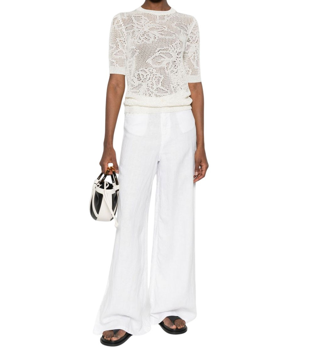 Fabiana Filippi - short sleeve top round neck crochet