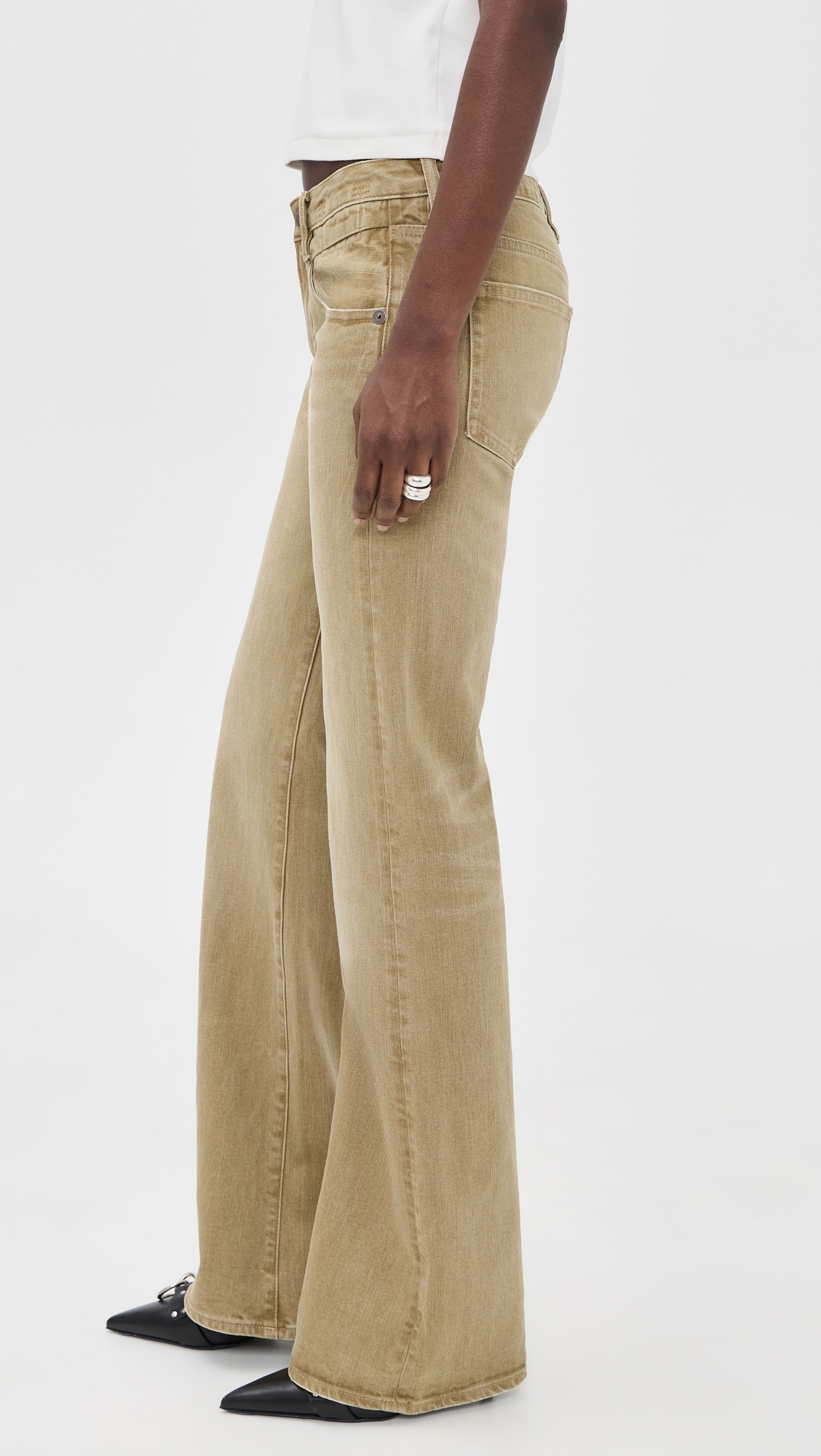 Boy Flare Jeans Olive Green Haze Stretch