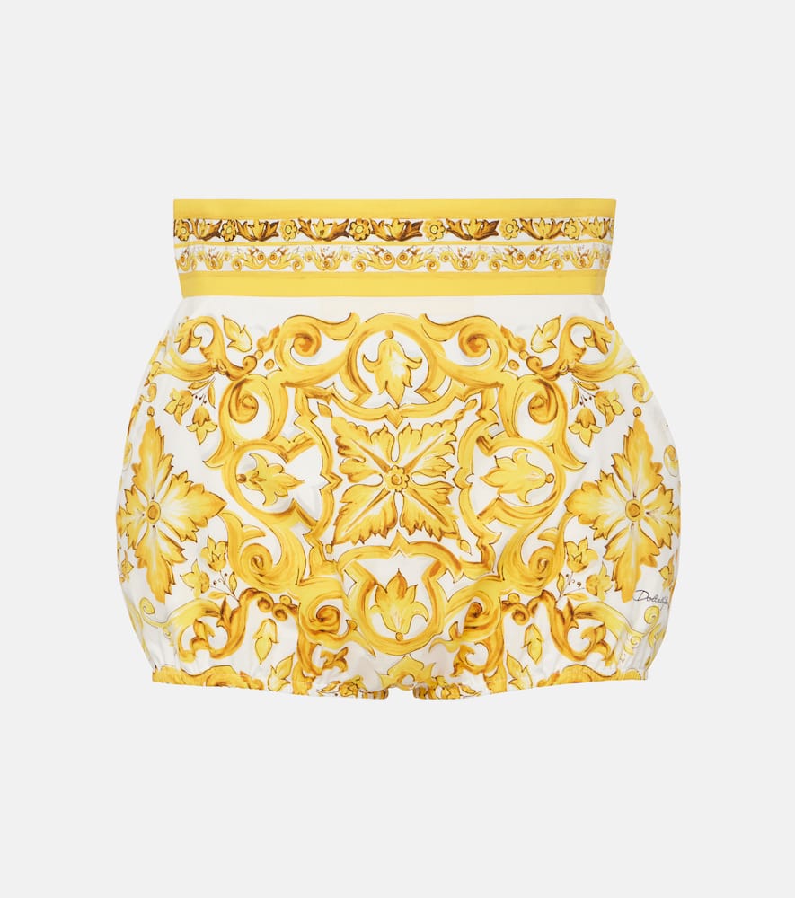 Majolica high-rise cotton shorts