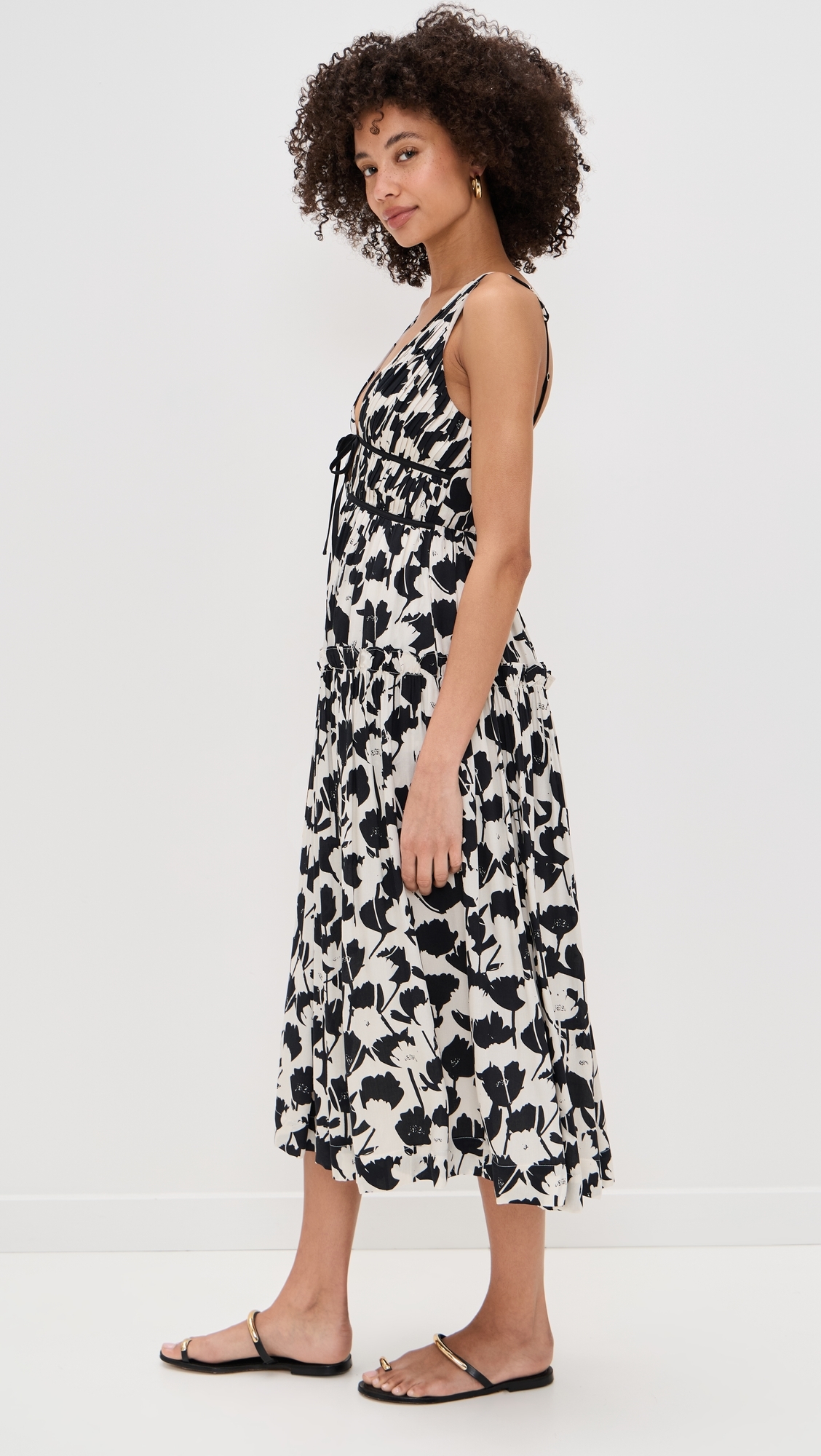 En Saison Laurel Midi Dress Ivory Black