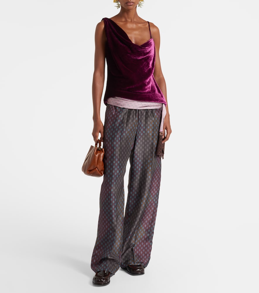 Draped velvet top