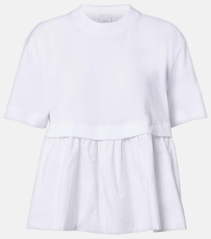 Cotton jersey and faille T-shirt