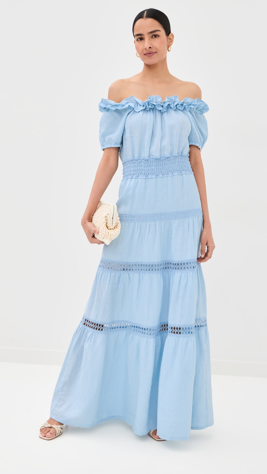 Angara Linen Dress Cloud