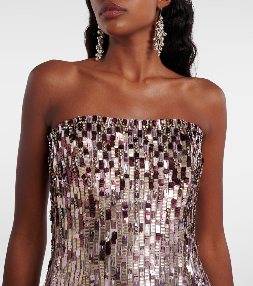 Lucille sequined strapless gown