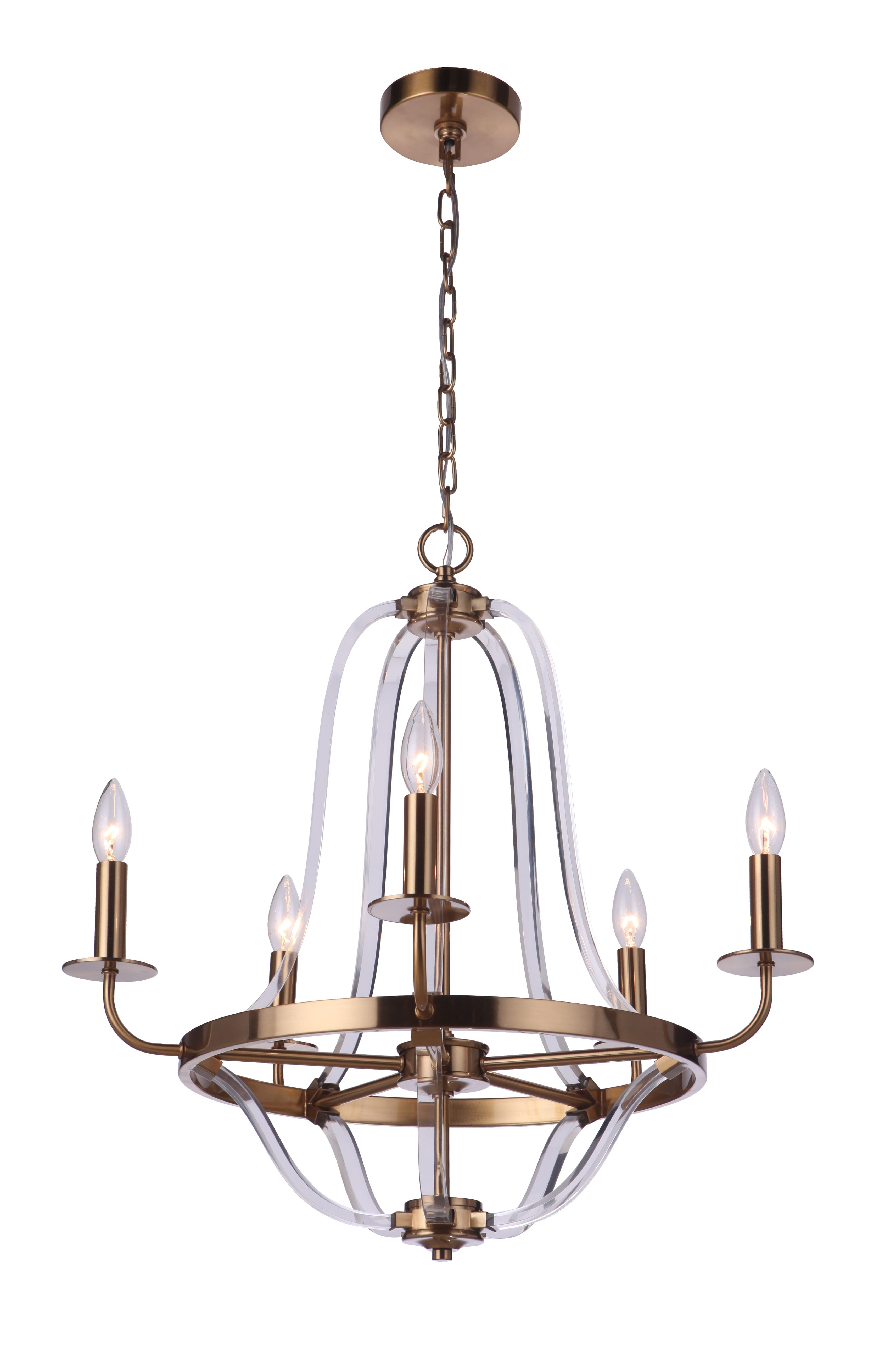 Graclyn 5-Light Chandelier in Satin Bra