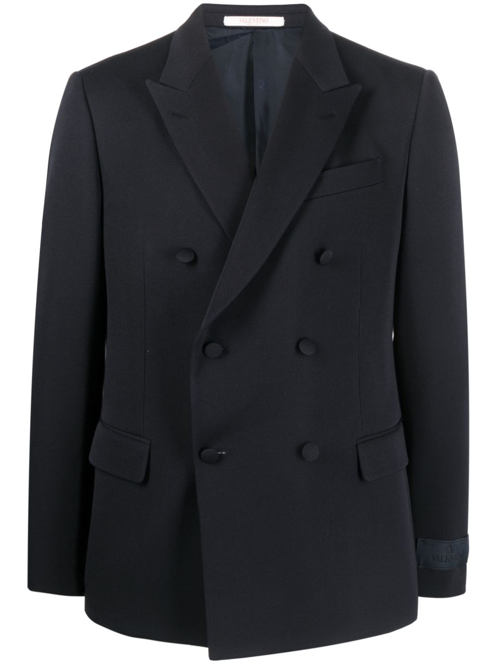 Wool double-breasted blazer - Blue