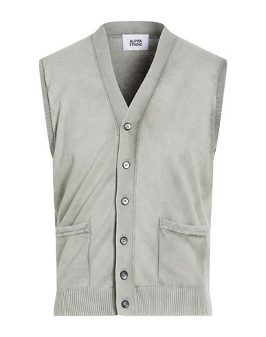 Man Cardigan Grey Size 38 Cotton