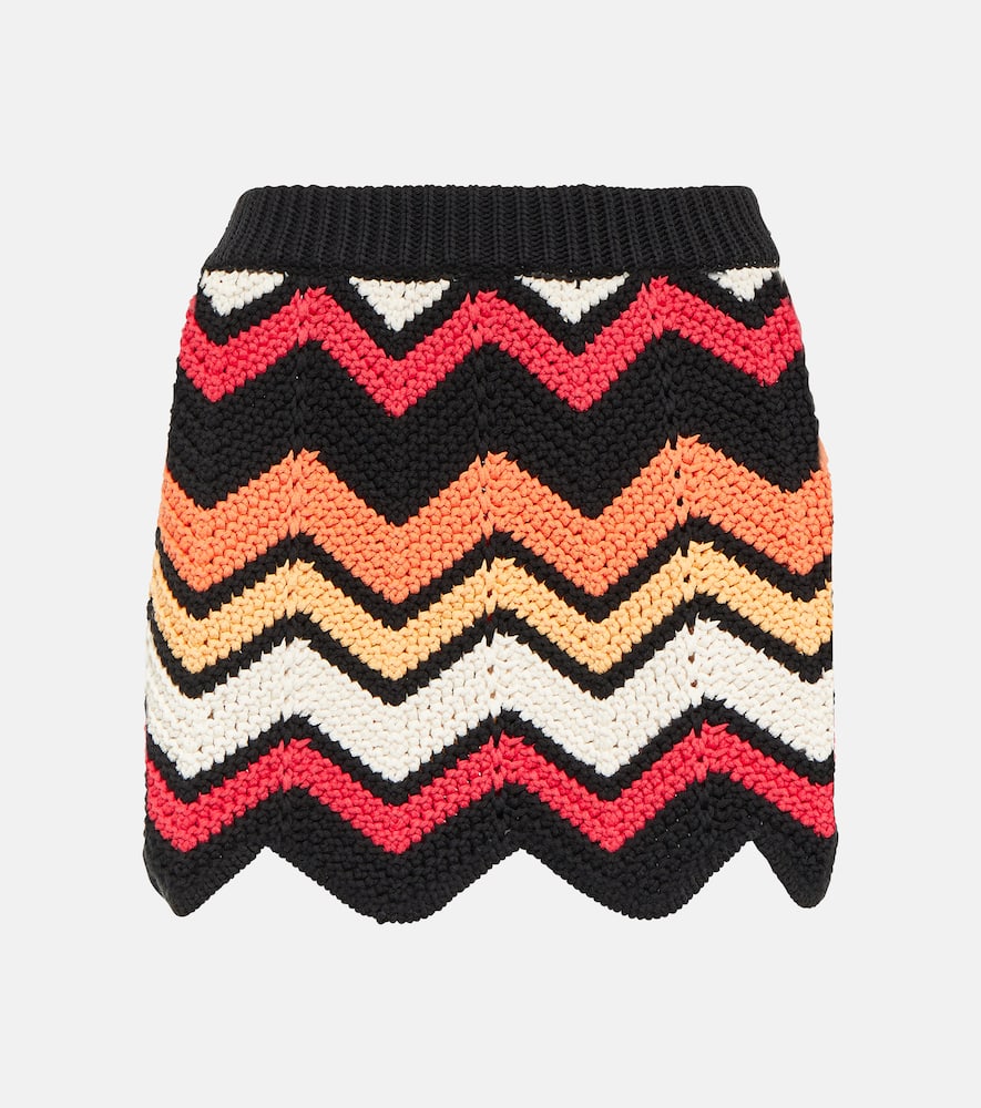 Kaleidoscopic cotton-blend miniskirt