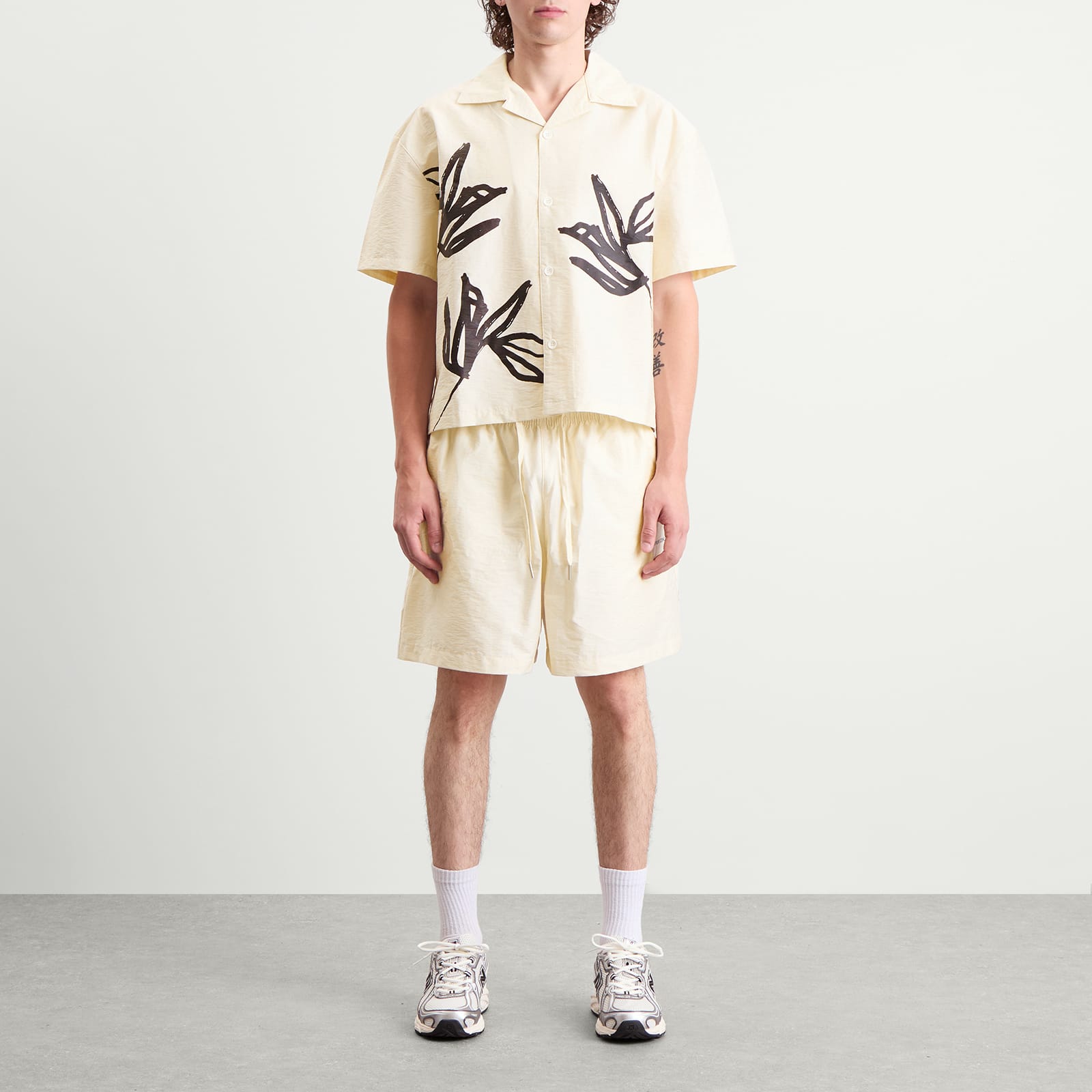 Men's Washed Ink Flower Vacation Shirt