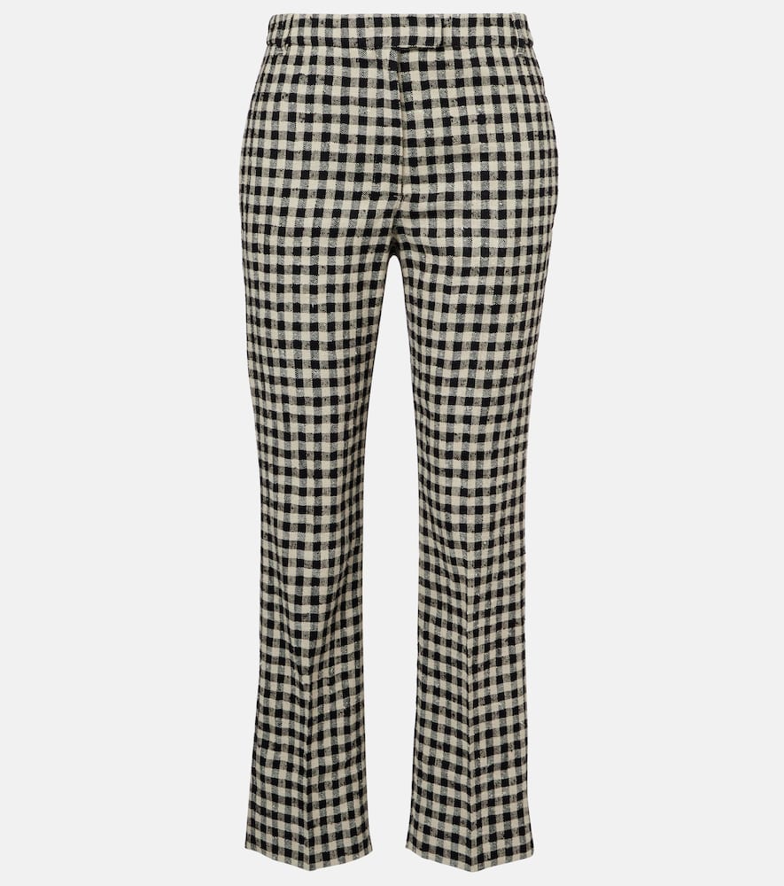 Daisy gingham cropped straight pants