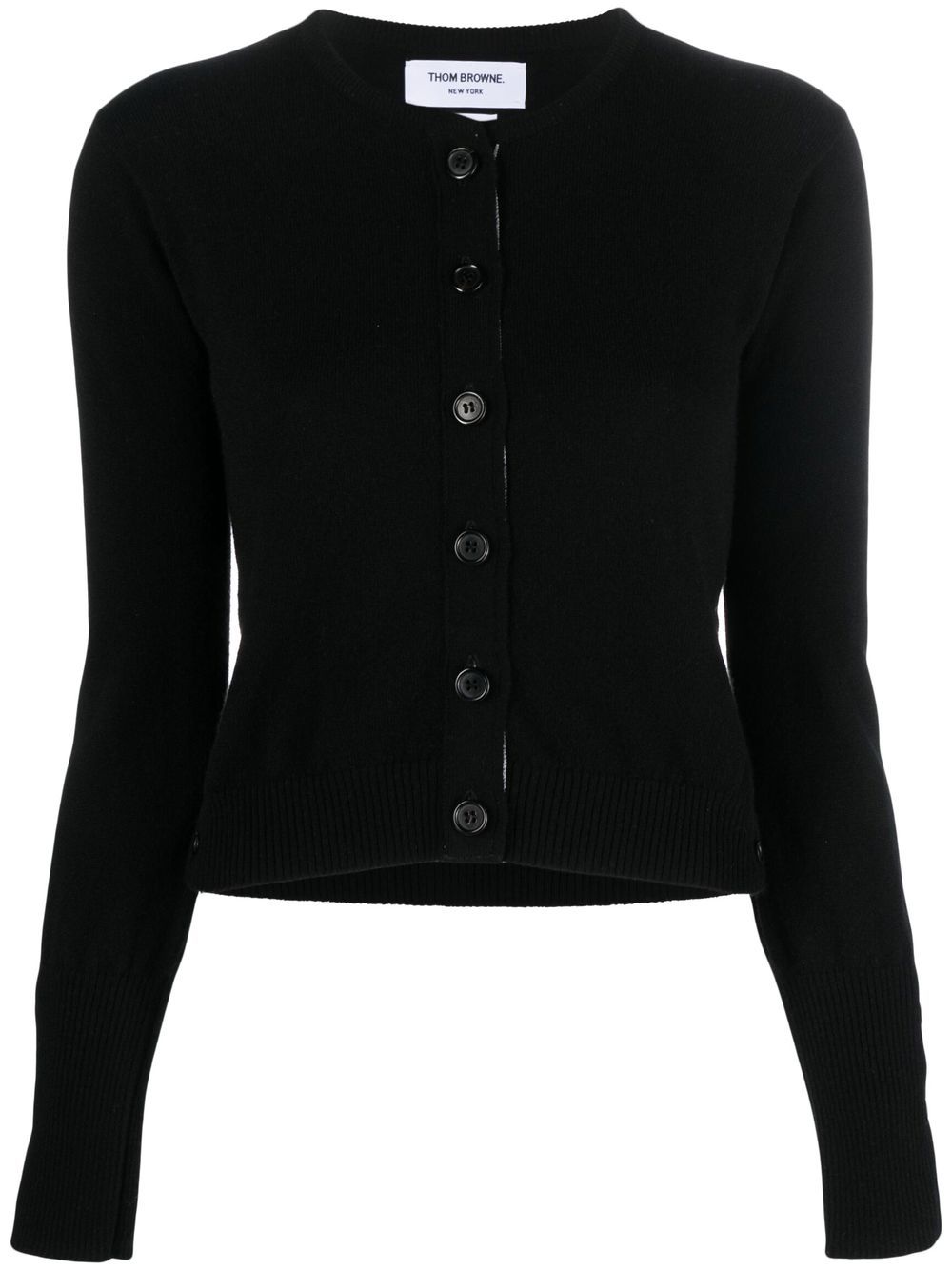 Cashmere crew neck cardigan - Black