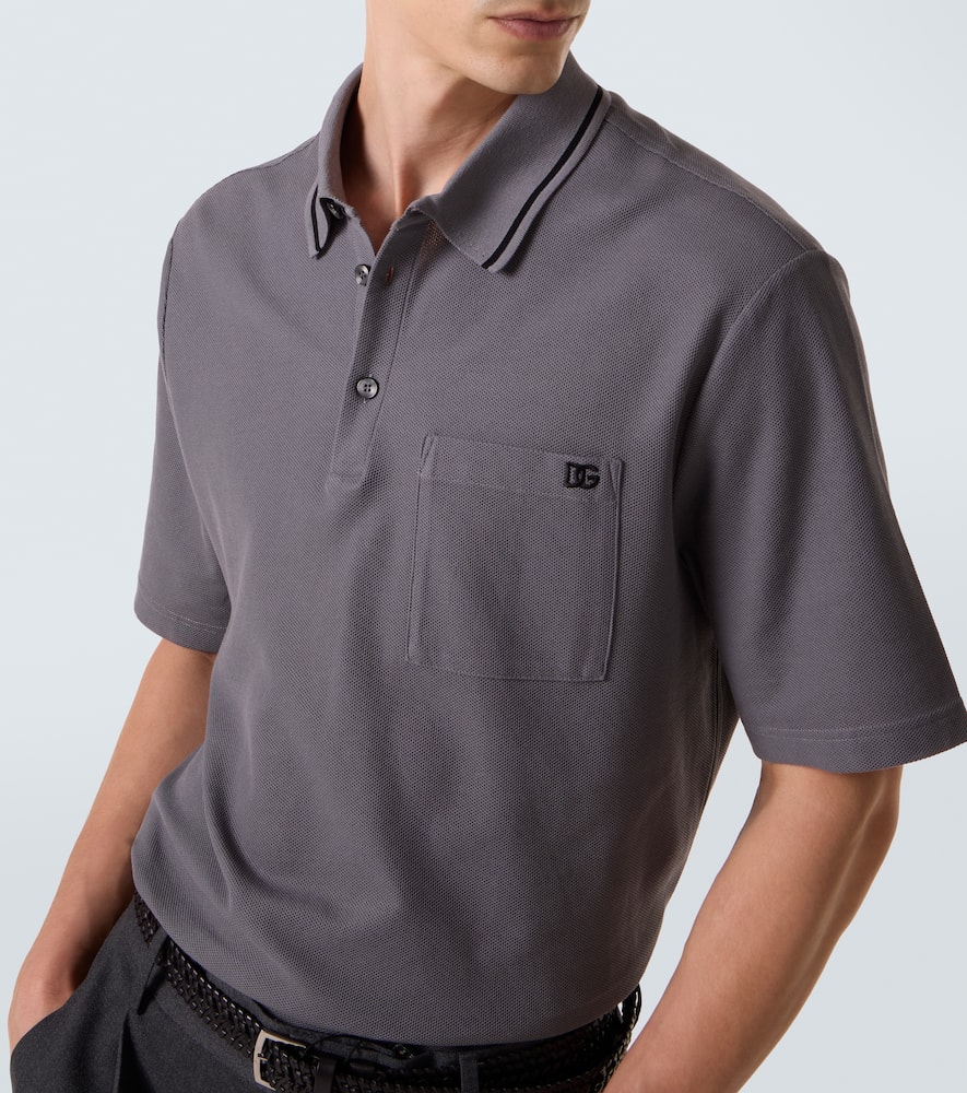 DG embroidered cotton piqué polo shirt