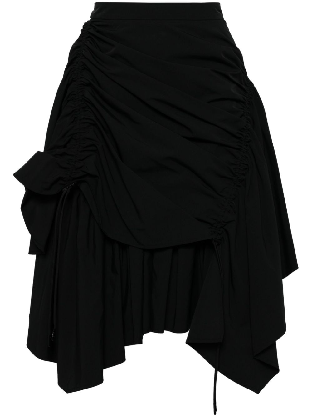 Asymmetric panelled skirt - Black