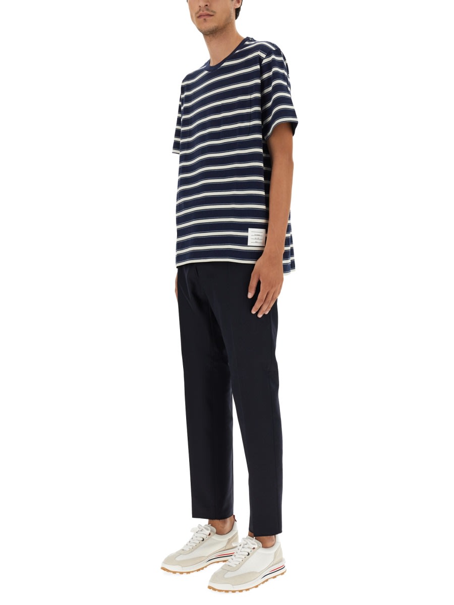 Super 120s twill side tab trousers