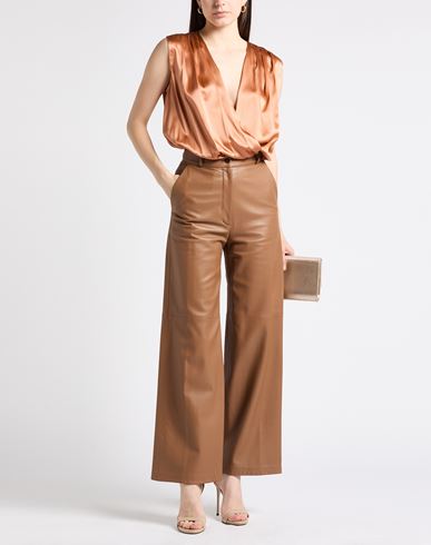 Woman Bodysuit Rust Size 6 Silk, Elastane, Polyamide