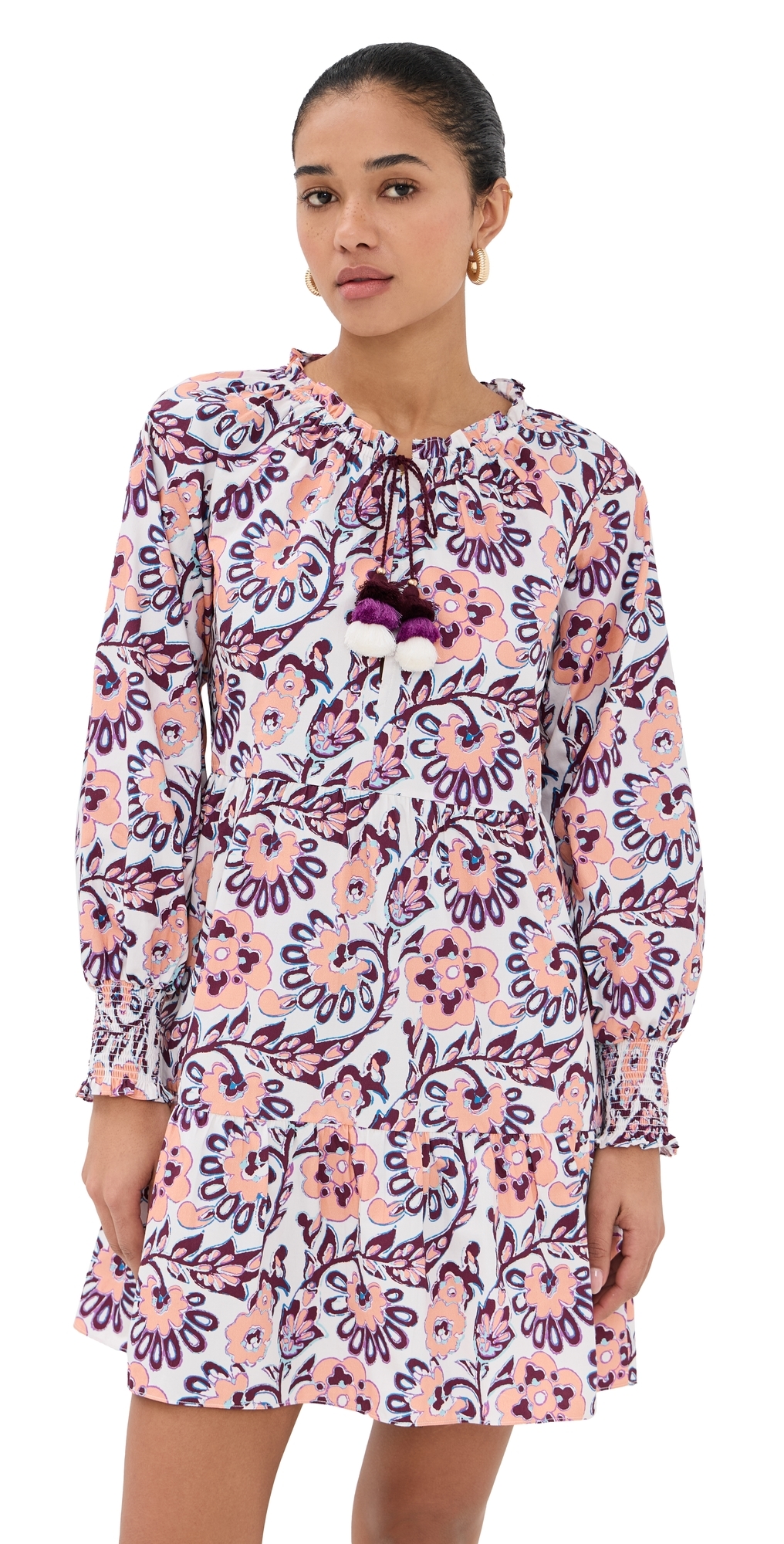 Bella Dress Ibiza Floral Biscotti Beige
