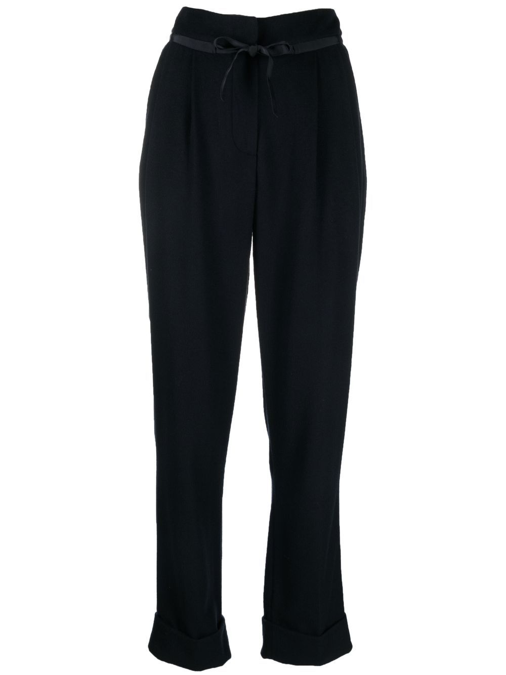 Pleat-straight leg trousers - Blue