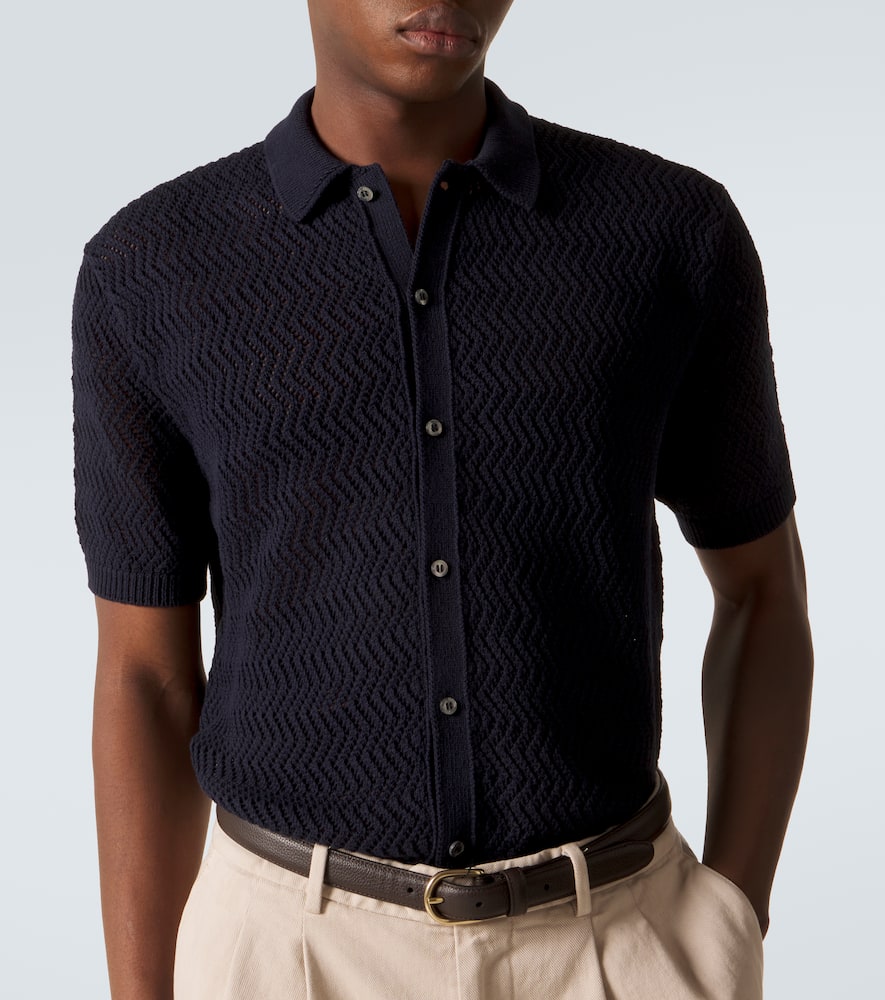 Chevron cotton polo shirt