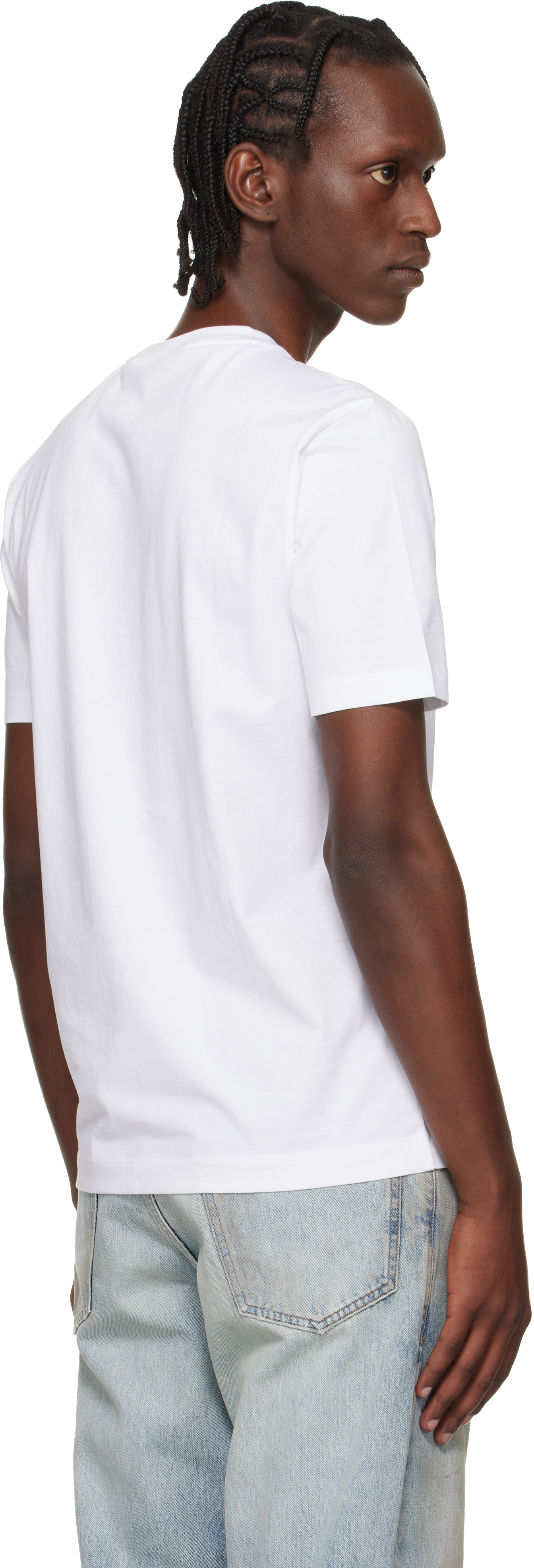 White Logo Detail Cotton-Jersey T-shirt
