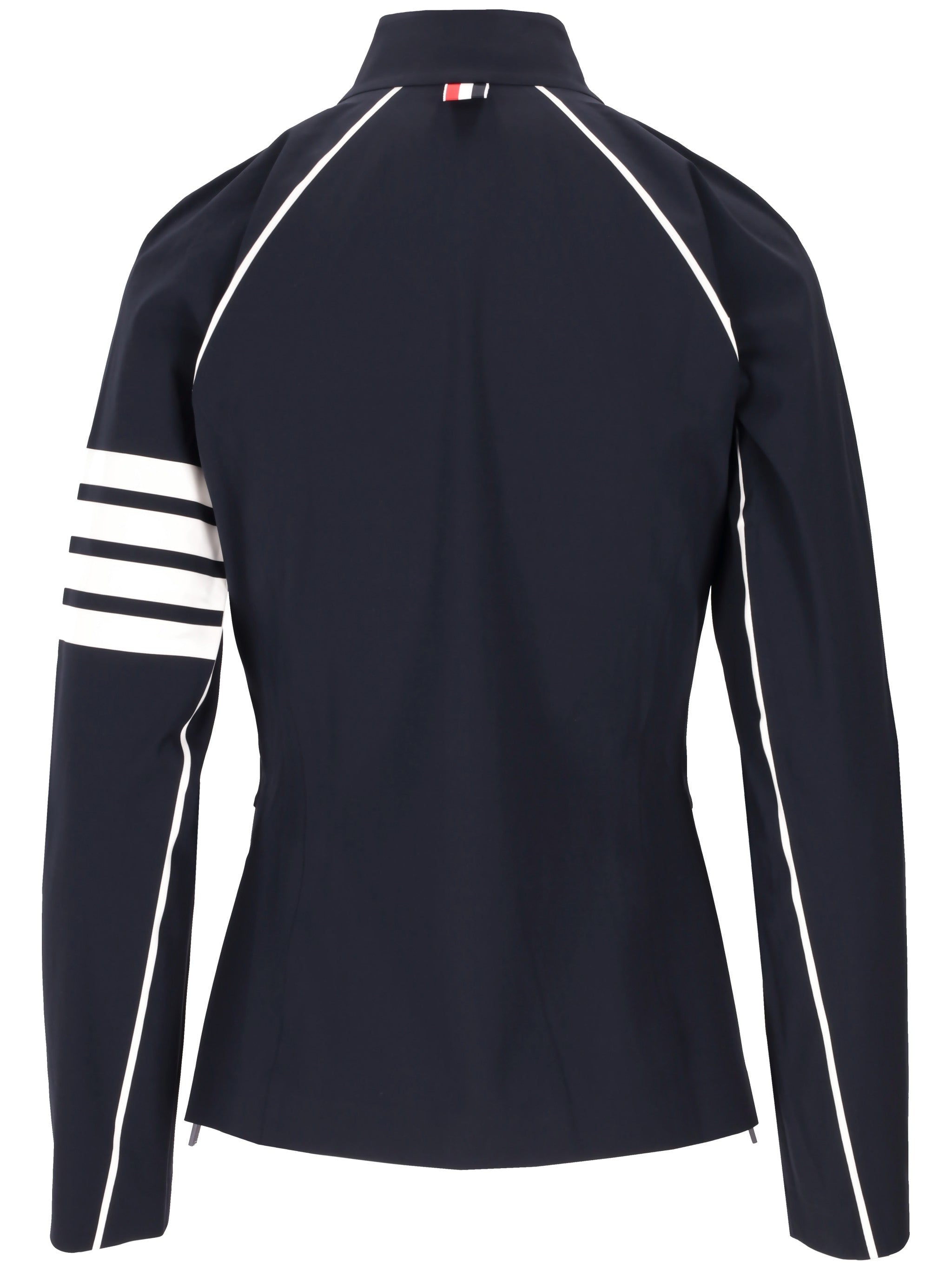 Thom Browne Compression Zip Up Jacket W/ 4 Bar In Polyamide Stretch Interlock