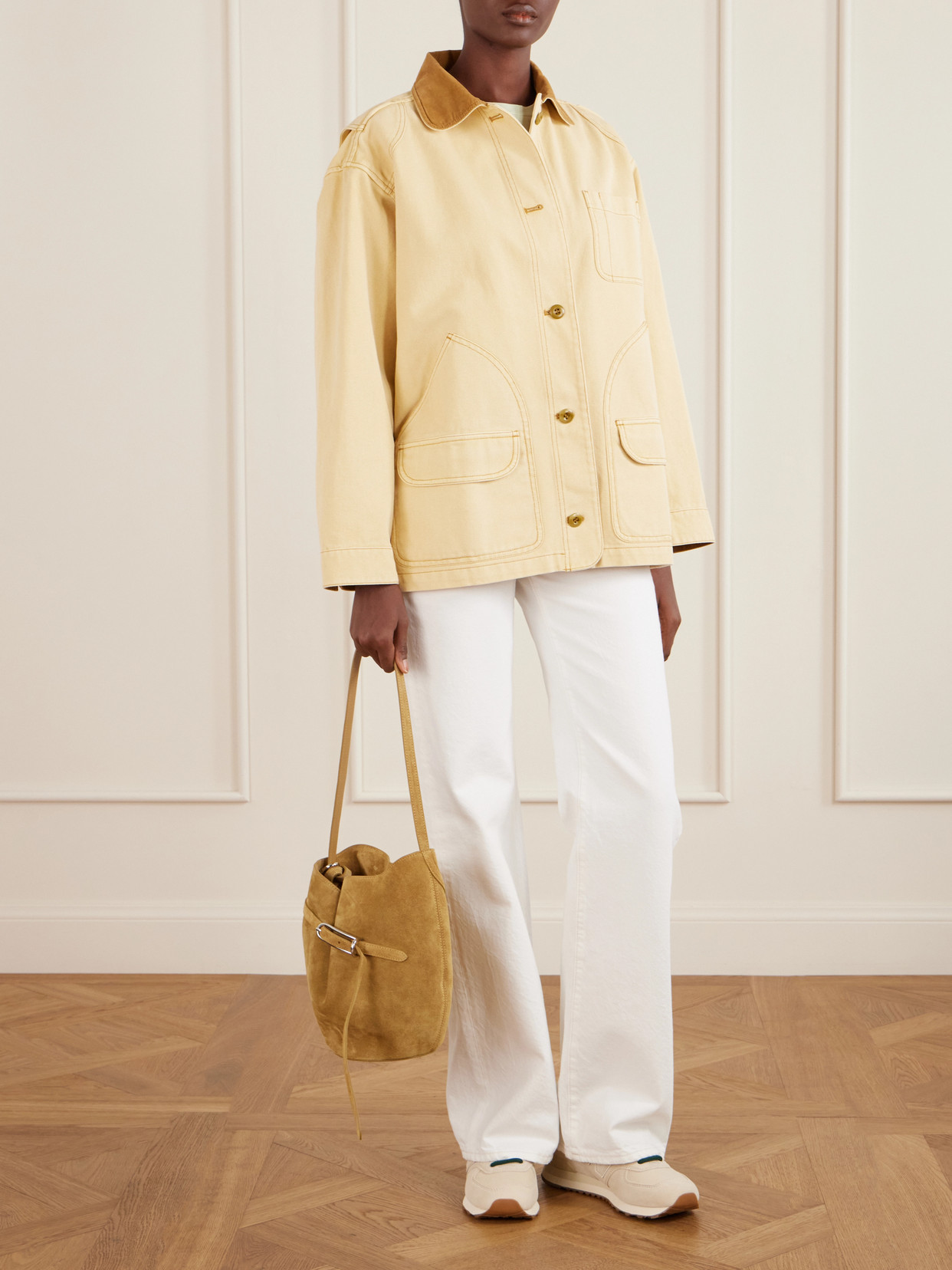 574 Leather-trimmed Suede Sneakers - Neutrals