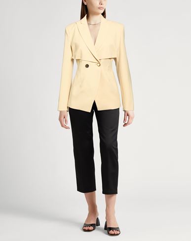 Woman Blazer Mustard Size 4 Polyester, Virgin Wool, Elastane
