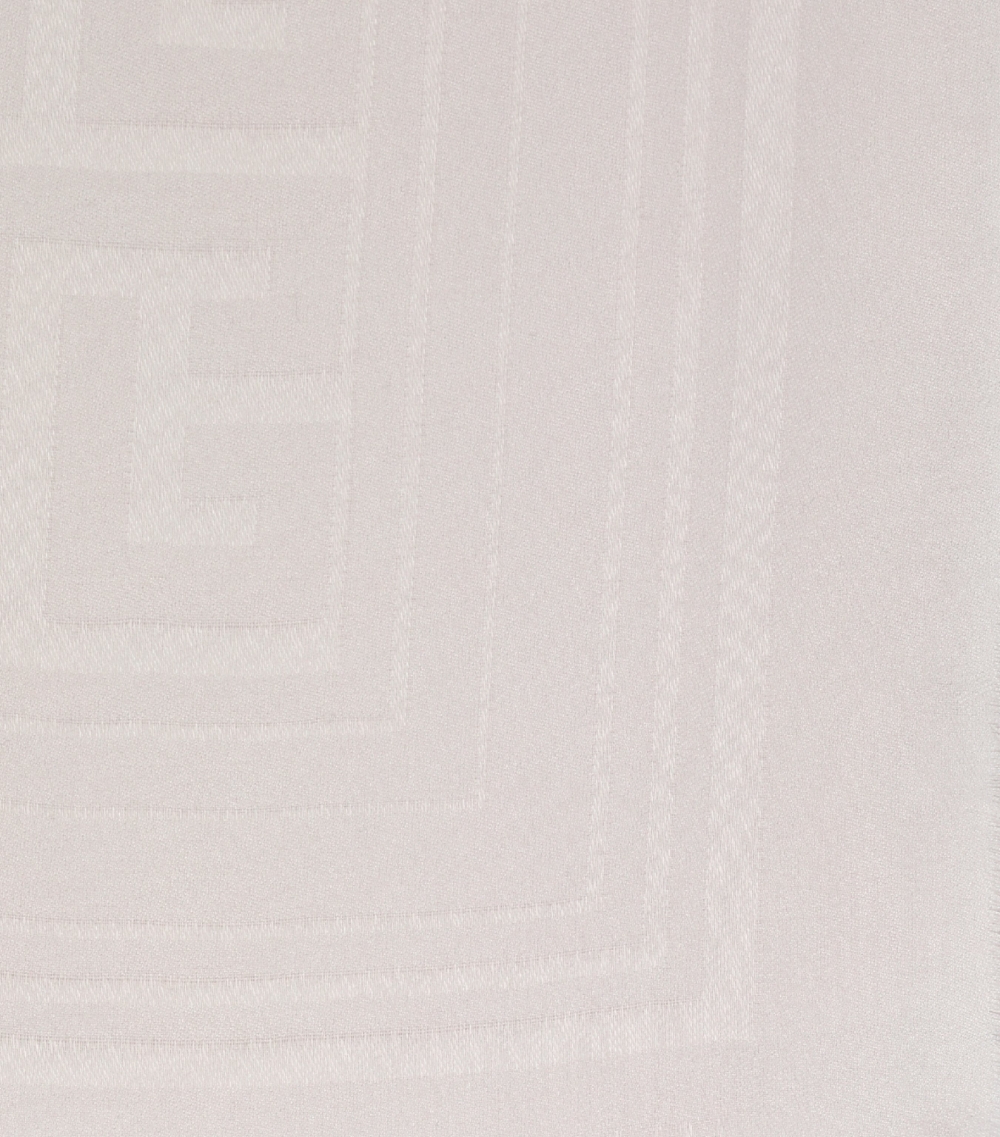 Fringed Monogram Print Scarf
