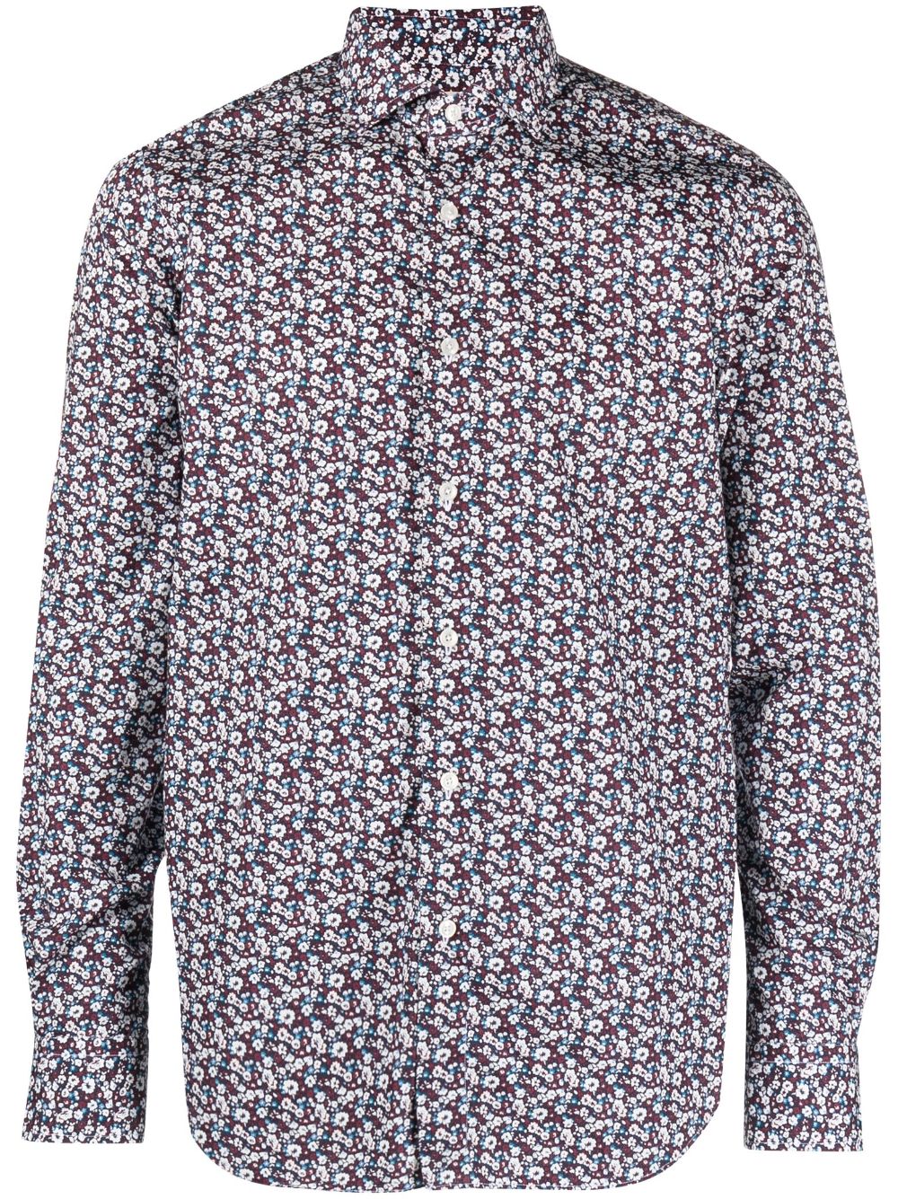 Floral-print cotton shirt - Red