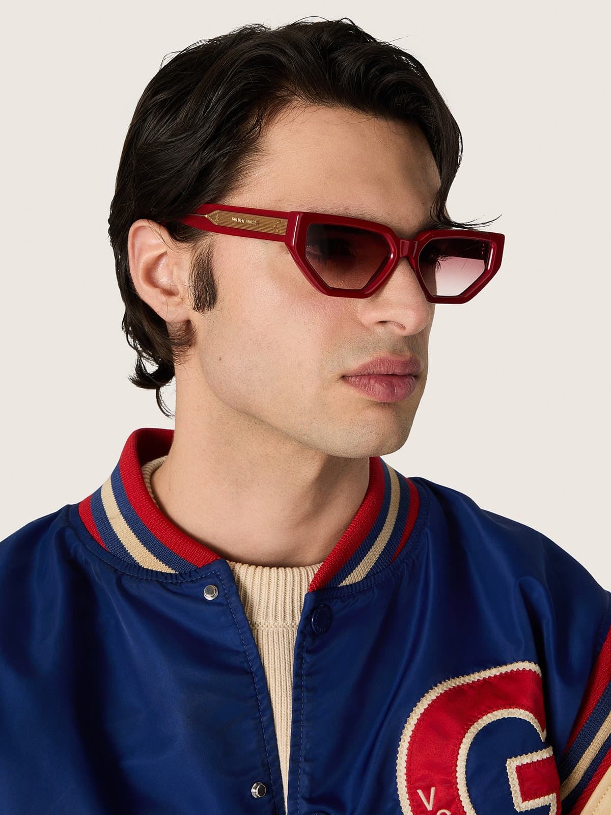 Golden Goose - Jackie Rectangular Style Sunglasses With Red Frame And Lenses, , : U