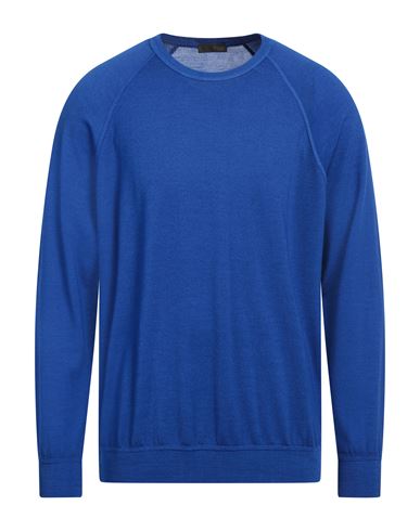 Man Sweater Bright blue Size 36 Super 140s Wool