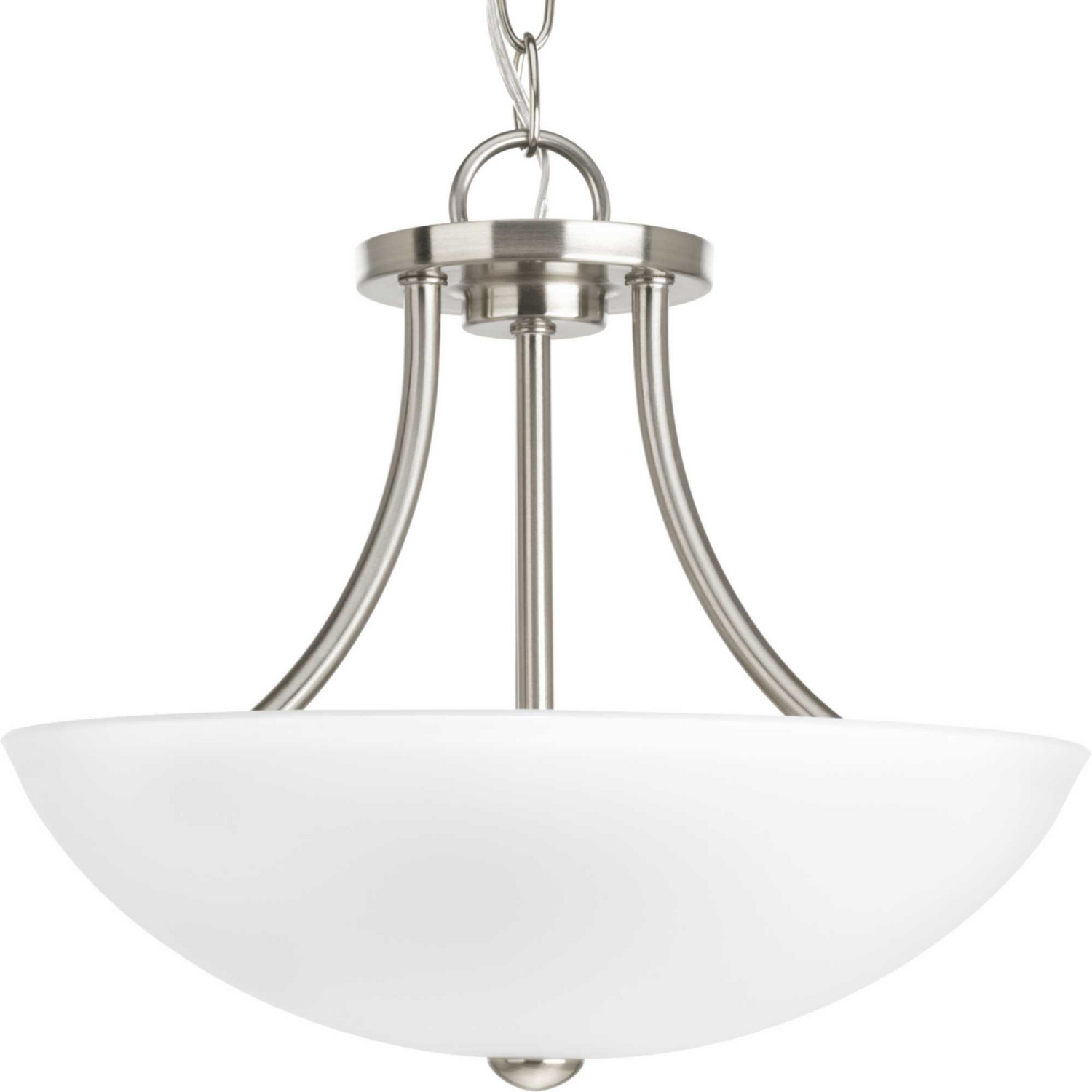 Brushed Nickel Two Light Semi-Flush Convertible from the Gather Collection