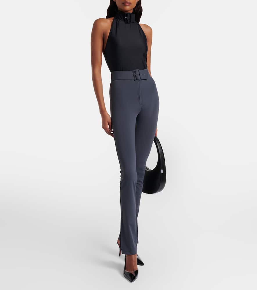 Courrèges Buckle-detail crepé bodysuit