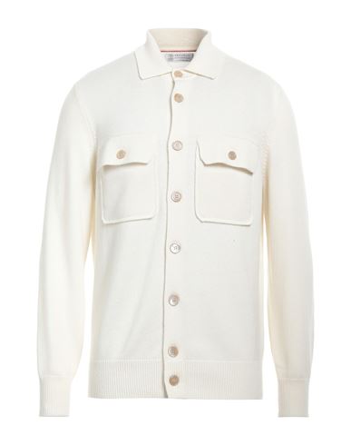 Man Cardigan Ivory Size 40 Cashmere
