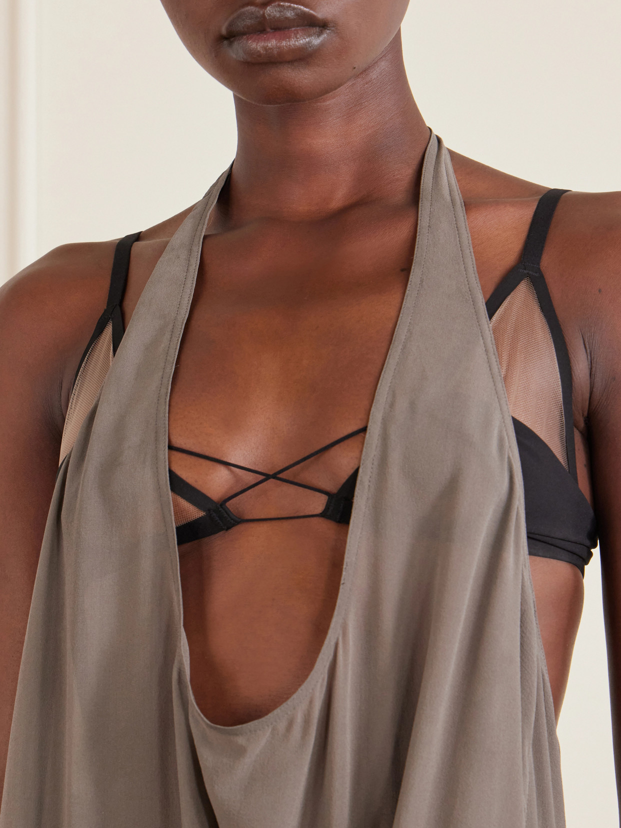 Tulle-trimmed Bra - Multi