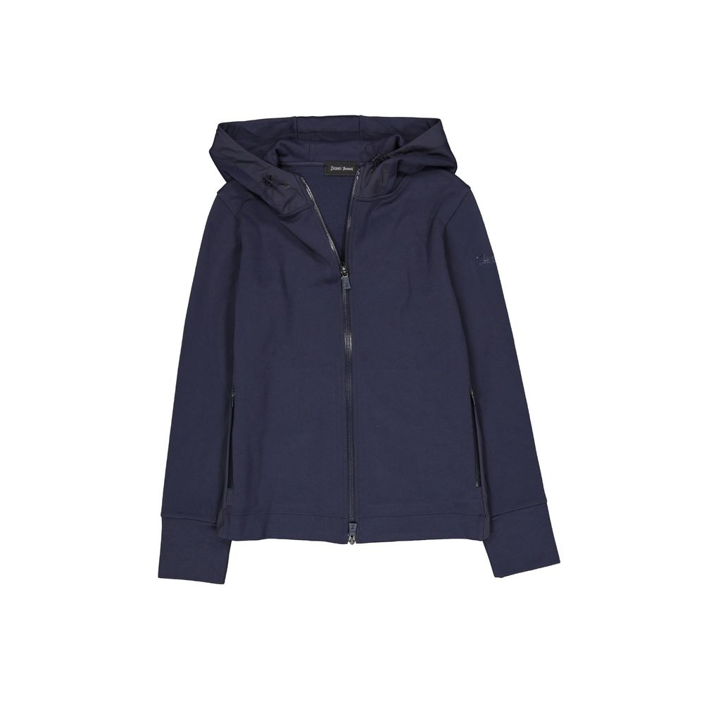 Hooded Cotton-Blend Jacket — Navy