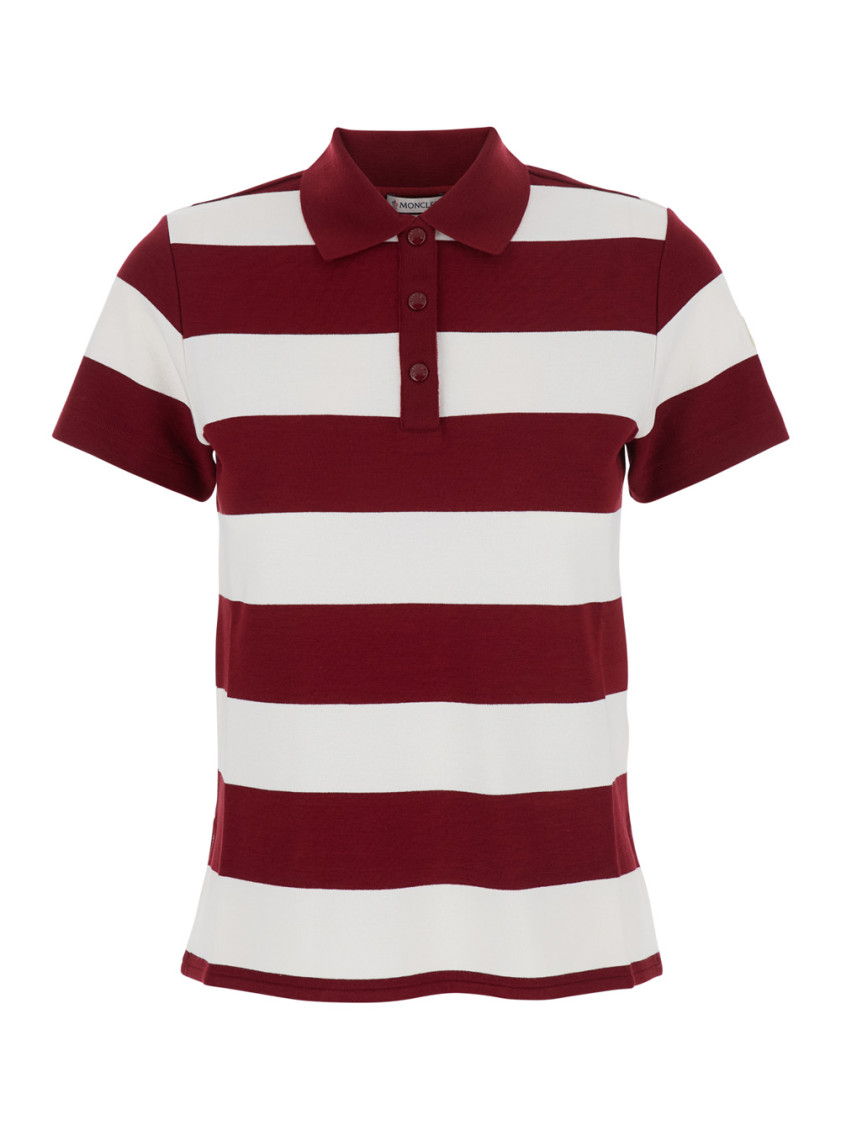 Red Stripes Shirt Collar T-Shirt