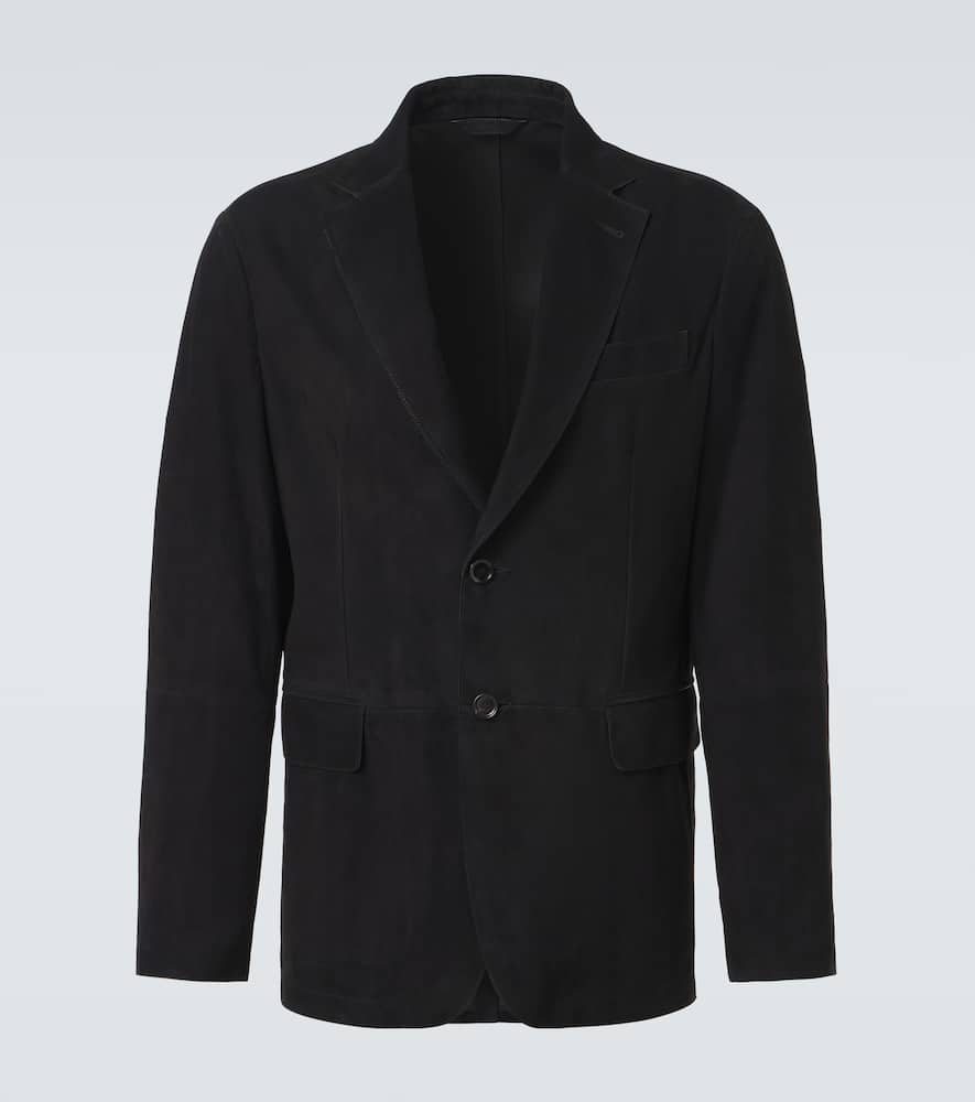 Monti single-breasted suede blazer