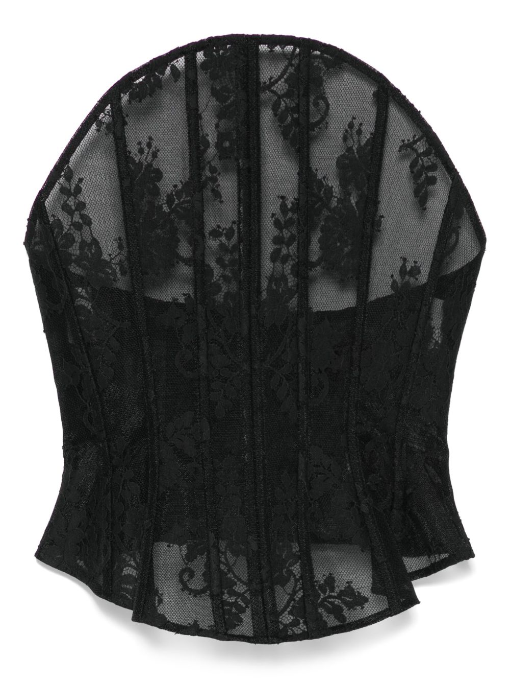 Cotton-blend corset top - Black