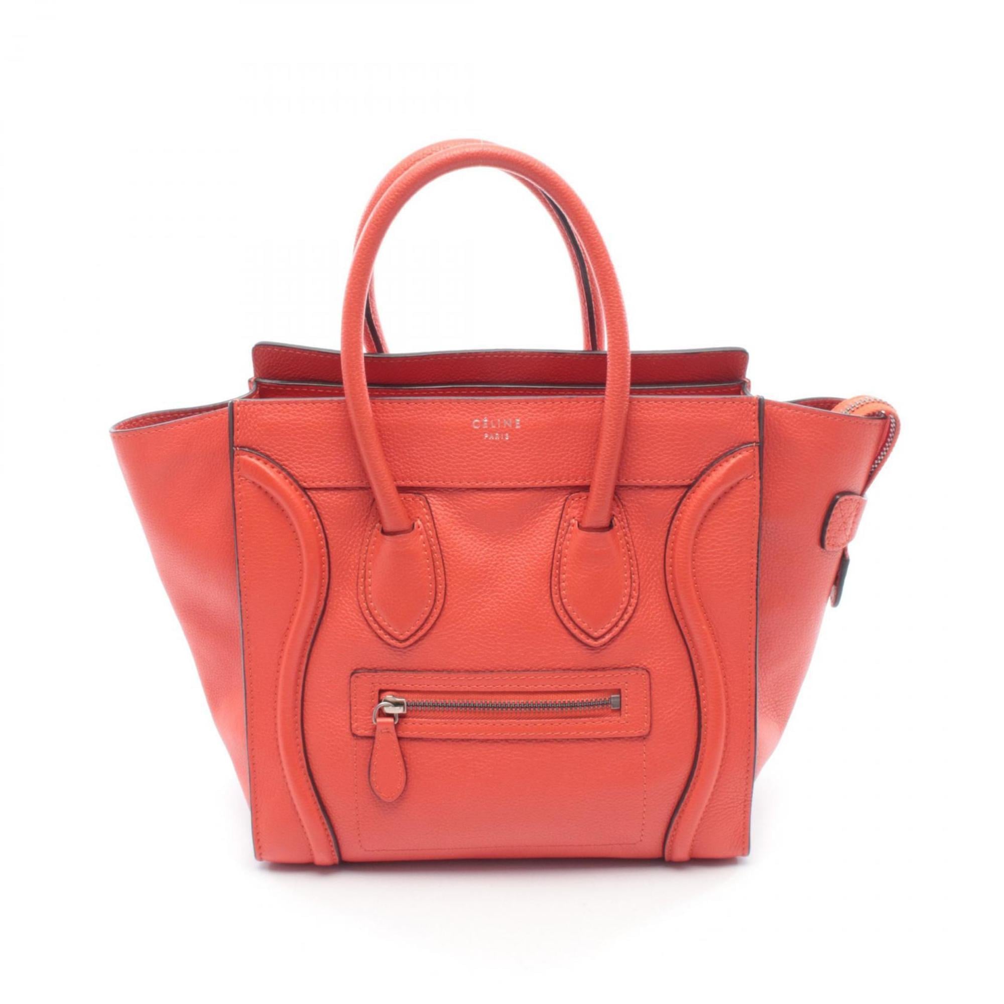Celine Red Color Leather Handbag Tote Bag Pre-Owned