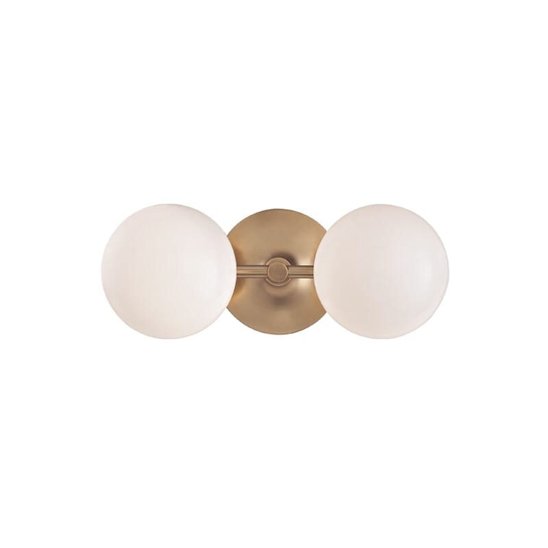 Fleming 2-Light 13" Bathroom Vanity Light in Aged Bra