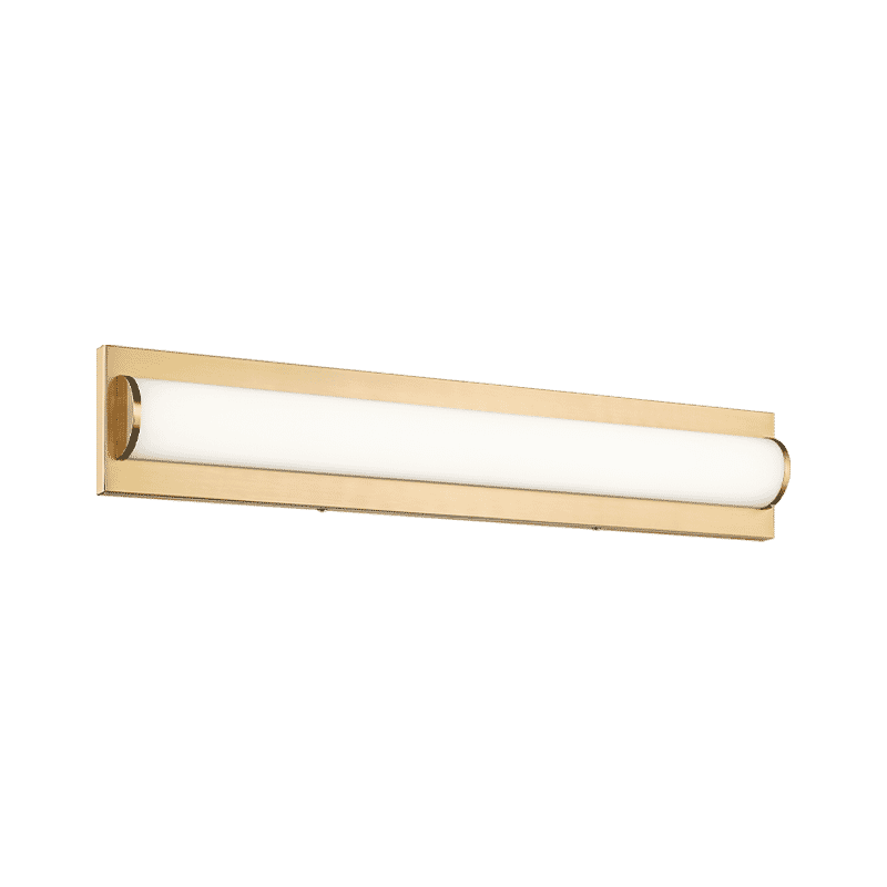 Aged Gold Brass One Light Vanity from the Psyra Collection