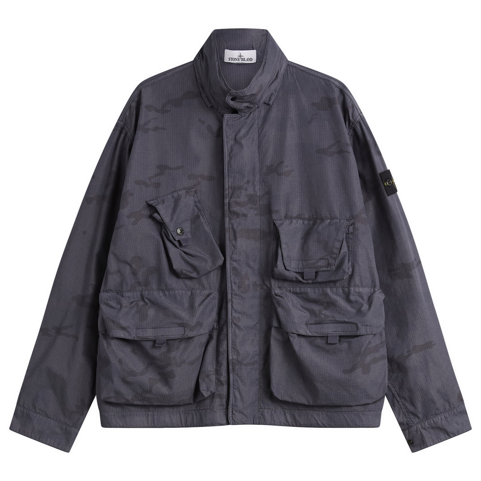 Men's Faded Camo Ripstop-TC Field Jacket in Blue Grey